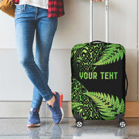 New Zealand Rugby Pacific Personalised Luggage Cover All Lime Maori Pasifika Fern Pattern LT9 - Polynesian Pride