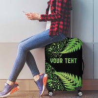New Zealand Rugby Pacific Personalised Luggage Cover All Lime Maori Pasifika Fern Pattern LT9 - Polynesian Pride