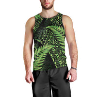 New Zealand Rugby Pacific Personalised Men Tank Top All Lime Maori Pasifika Fern Pattern