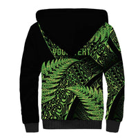 New Zealand Rugby Pacific Personalised Sherpa Hoodie All Lime Maori Pasifika Fern Pattern