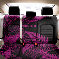 New Zealand Rugby Pacific Personalised Back Car Seat Cover All Pink Maori Pasifika Fern Pattern LT9 - Polynesian Pride