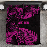 New Zealand Rugby Pacific Personalised Bedding Set All Pink Maori Pasifika Fern Pattern