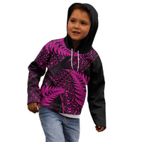 New Zealand Rugby Pacific Personalised Kid Hoodie All Pink Maori Pasifika Fern Pattern