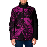 New Zealand Rugby Pacific Personalised Padded Jacket All Pink Maori Pasifika Fern Pattern - Polynesian Pride