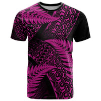 New Zealand Rugby Pacific Personalised T Shirt All Pink Maori Pasifika Fern Pattern LT9 Pink - Polynesian Pride