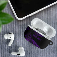 New Zealand Rugby Pacific Personalised AirPods Case All Purple Maori Pasifika Fern Pattern LT9 - Polynesian Pride