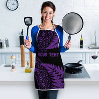 New Zealand Rugby Pacific Personalised Apron All Purple Maori Pasifika Fern Pattern - Polynesian Pride