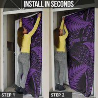 New Zealand Rugby Pacific Personalised Door Cover All Purple Maori Pasifika Fern Pattern - Polynesian Pride