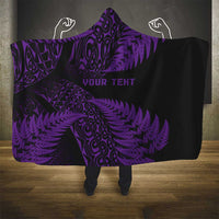 New Zealand Rugby Pacific Personalised Hooded Blanket All Purple Maori Pasifika Fern Pattern