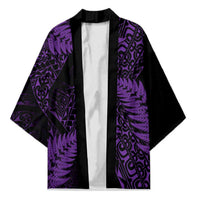 New Zealand Rugby Pacific Personalised Kimono All Purple Maori Pasifika Fern Pattern - Polynesian Pride