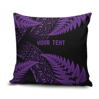 New Zealand Rugby Pacific Personalised Pillow Cover All Purple Maori Pasifika Fern Pattern LT9 Purple - Polynesian Pride