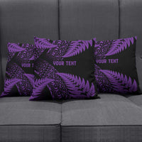 New Zealand Rugby Pacific Personalised Pillow Cover All Purple Maori Pasifika Fern Pattern LT9 - Polynesian Pride