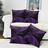 New Zealand Rugby Pacific Personalised Pillow Cover All Purple Maori Pasifika Fern Pattern LT9 - Polynesian Pride