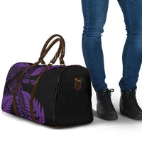 New Zealand Rugby Pacific Personalised Travel Bag All Purple Maori Pasifika Fern Pattern - Polynesian Pride