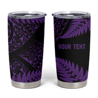 New Zealand Rugby Pacific Personalised Tumbler Cup All Purple Maori Pasifika Fern Pattern LT9 Purple - Polynesian Pride