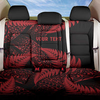 New Zealand Rugby Pacific Personalised Back Car Seat Cover All Red Maori Pasifika Fern Pattern LT9 One Size Red - Polynesian Pride