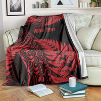 New Zealand Rugby Pacific Personalised Blanket All Red Maori Pasifika Fern Pattern