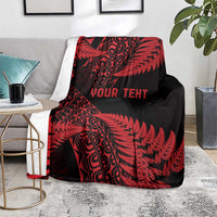 New Zealand Rugby Pacific Personalised Blanket All Red Maori Pasifika Fern Pattern