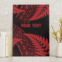 New Zealand Rugby Pacific Personalised Canvas Wall Art All Red Maori Pasifika Fern Pattern