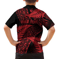 New Zealand Rugby Pacific Personalised Family Matching Puletasi and Hawaiian Shirt All Red Maori Pasifika Fern Pattern LT9 - Polynesian Pride