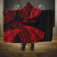 New Zealand Rugby Pacific Personalised Hooded Blanket All Red Maori Pasifika Fern Pattern