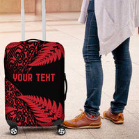 New Zealand Rugby Pacific Personalised Luggage Cover All Red Maori Pasifika Fern Pattern LT9 Red - Polynesian Pride