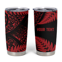 New Zealand Rugby Pacific Personalised Tumbler Cup All Red Maori Pasifika Fern Pattern LT9 Red - Polynesian Pride