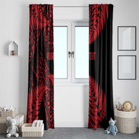 New Zealand Rugby Pacific Personalised Window Curtain All Red Maori Pasifika Fern Pattern