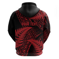 New Zealand Rugby Pacific Personalised Zip Hoodie All Red Maori Pasifika Fern Pattern
