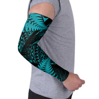 New Zealand Rugby Pacific Personalised Arm Sleeves All Turquoise Maori Pasifika Fern Pattern - Polynesian Pride