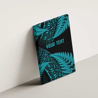 New Zealand Rugby Pacific Personalised Canvas Wall Art All Turquoise Maori Pasifika Fern Pattern