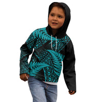 New Zealand Rugby Pacific Personalised Kid Hoodie All Turquoise Maori Pasifika Fern Pattern