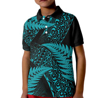 New Zealand Rugby Pacific Personalised Kid Polo Shirt All Turquoise Maori Pasifika Fern Pattern LT9 Kid Turquoise - Polynesian Pride