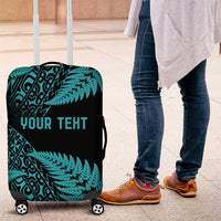New Zealand Rugby Pacific Personalised Luggage Cover All Turquoise Maori Pasifika Fern Pattern LT9 Turquoise - Polynesian Pride