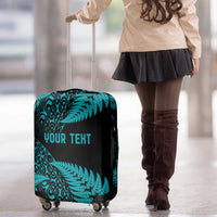 New Zealand Rugby Pacific Personalised Luggage Cover All Turquoise Maori Pasifika Fern Pattern LT9 - Polynesian Pride