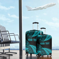 New Zealand Rugby Pacific Personalised Luggage Cover All Turquoise Maori Pasifika Fern Pattern LT9 - Polynesian Pride