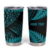 New Zealand Rugby Pacific Personalised Tumbler Cup All Turquoise Maori Pasifika Fern Pattern LT9 Turquoise - Polynesian Pride