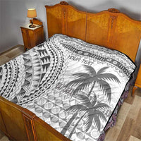 Custom Fiji Rugby Quilt Polynesian Fijian Masi Palm Tree
