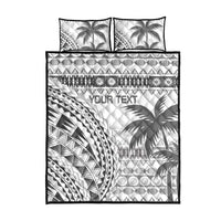 Custom Fiji Rugby Quilt Bed Set Polynesian Fijian Masi Palm Tree