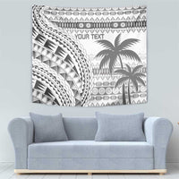 Custom Fiji Rugby Tapestry Polynesian Fijian Masi Palm Tree