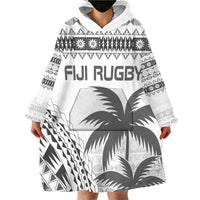 Custom Fiji Rugby Wearable Blanket Hoodie Polynesian Fijian Masi Palm Tree LT9 - Polynesian Pride