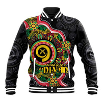 Vanuatu Personalised Baseball Jacket Aboriginal Dot Paitnting - Polynesian Pride