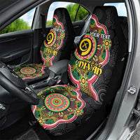 Vanuatu Personalised Car Seat Cover Aboriginal Dot Paitnting - Polynesian Pride