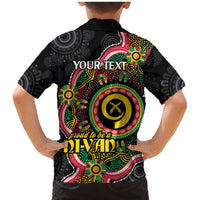 Vanuatu Personalised Family Matching Mermaid Dress and Hawaiian Shirt Aboriginal Dot Paitnting - Polynesian Pride