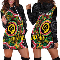 Vanuatu Personalised Hoodie Dress Aboriginal Dot Paitnting - Polynesian Pride