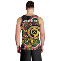 Vanuatu Personalised Men Tank Top Aboriginal Dot Paitnting - Polynesian Pride