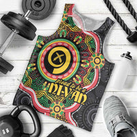 Vanuatu Personalised Men Tank Top Aboriginal Dot Paitnting - Polynesian Pride