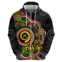 Vanuatu Personalised Zip Hoodie Aboriginal Dot Paitnting - Polynesian Pride