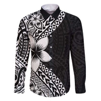 Lotu Tamaiti White Sunday Family Matching Puletasi and Hawaiian Shirt Pacific Plumeria Flowers - Black Version