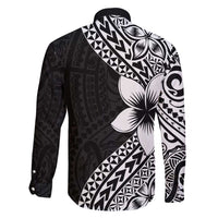 Lotu Tamaiti White Sunday Family Matching Tank Maxi Dress and Hawaiian Shirt Pacific Plumeria Flowers - Black Version